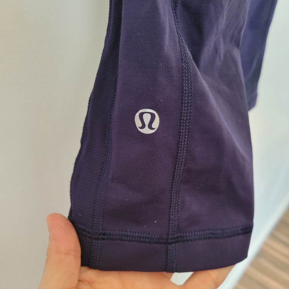 Lululemon Run Fast and Free Crop Capri Leggings Deep Indigo Size 6 Mirage - Picture 9 of 13